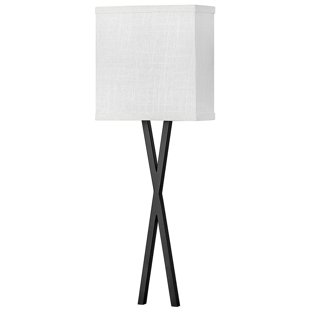 Hinkley Axis 22" High Black with Linen Shade Modern Wall Sconce Light