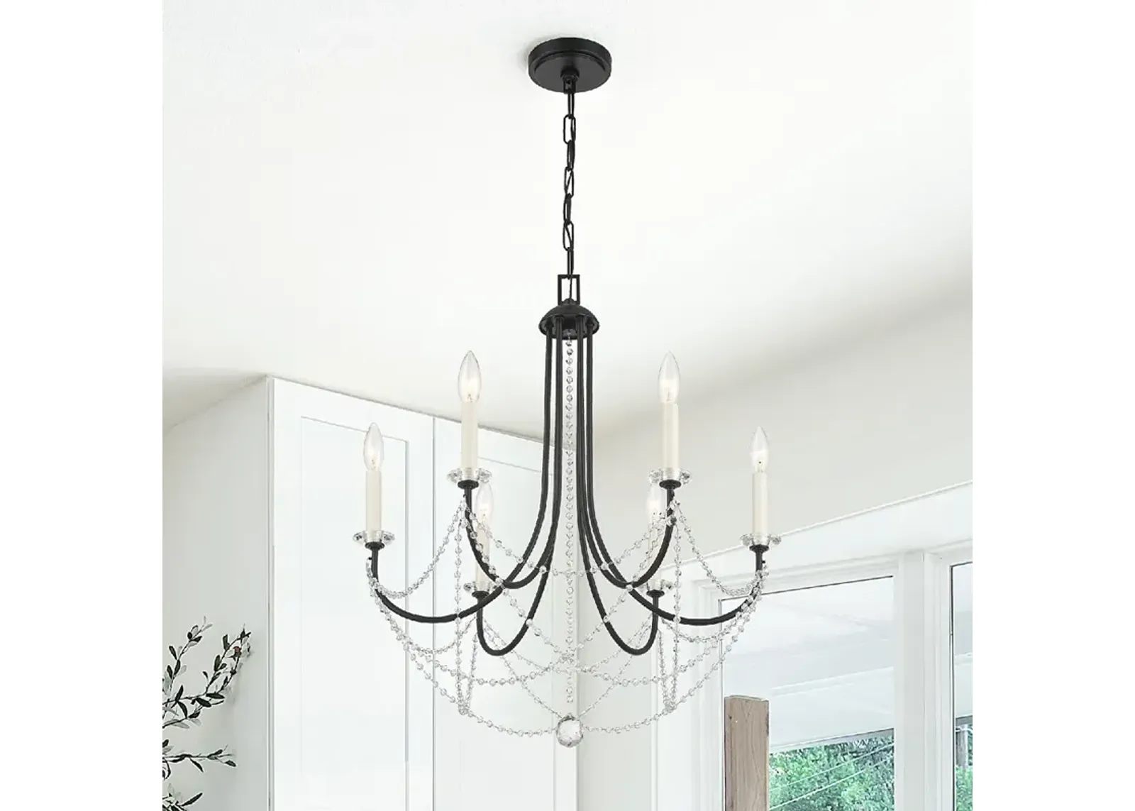 Delilah 6 Light Matte Black Chandelier