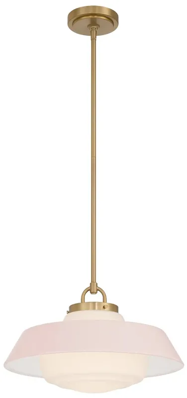 Crystorama Xander 16'' Vibrant Gold + Blush Pendant