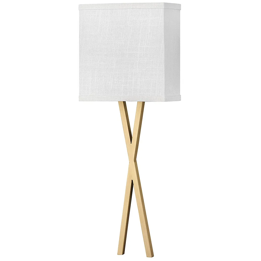 Hinkley Lighting Axis 22" High Brass with Linen Shade Wall Sconce