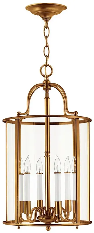 Hinkley Gentry 14"W 6-Light Heirloom Brass Foyer Chandelier