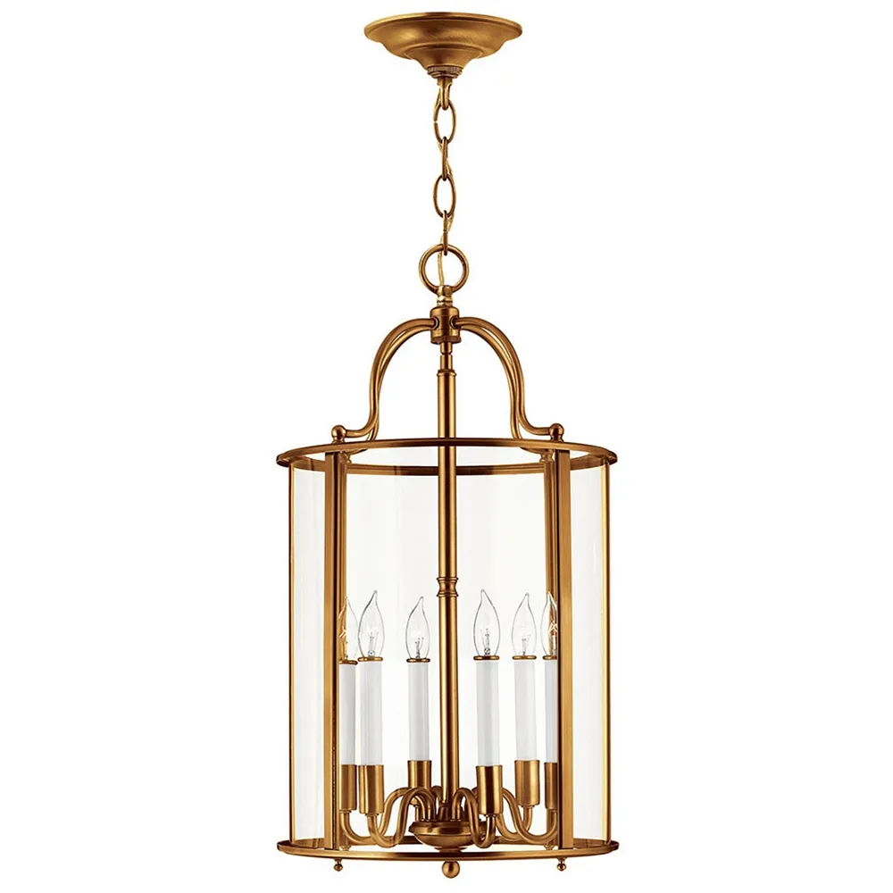 Hinkley Gentry 14"W 6-Light Heirloom Brass Foyer Chandelier