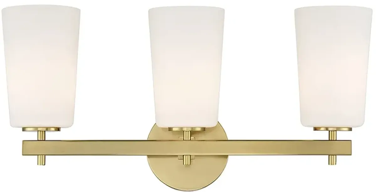 Crystorama Colton 23 1/2" Wide 3-Light Aged Brass Bath Light