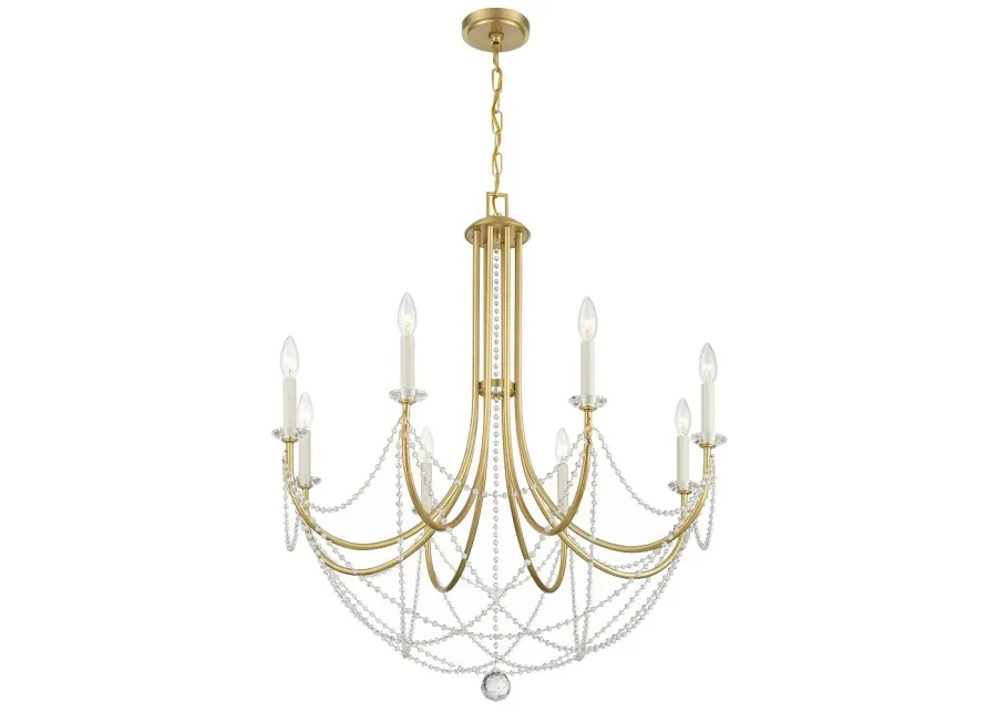 Delilah 8 Light Aged Brass Chandelier