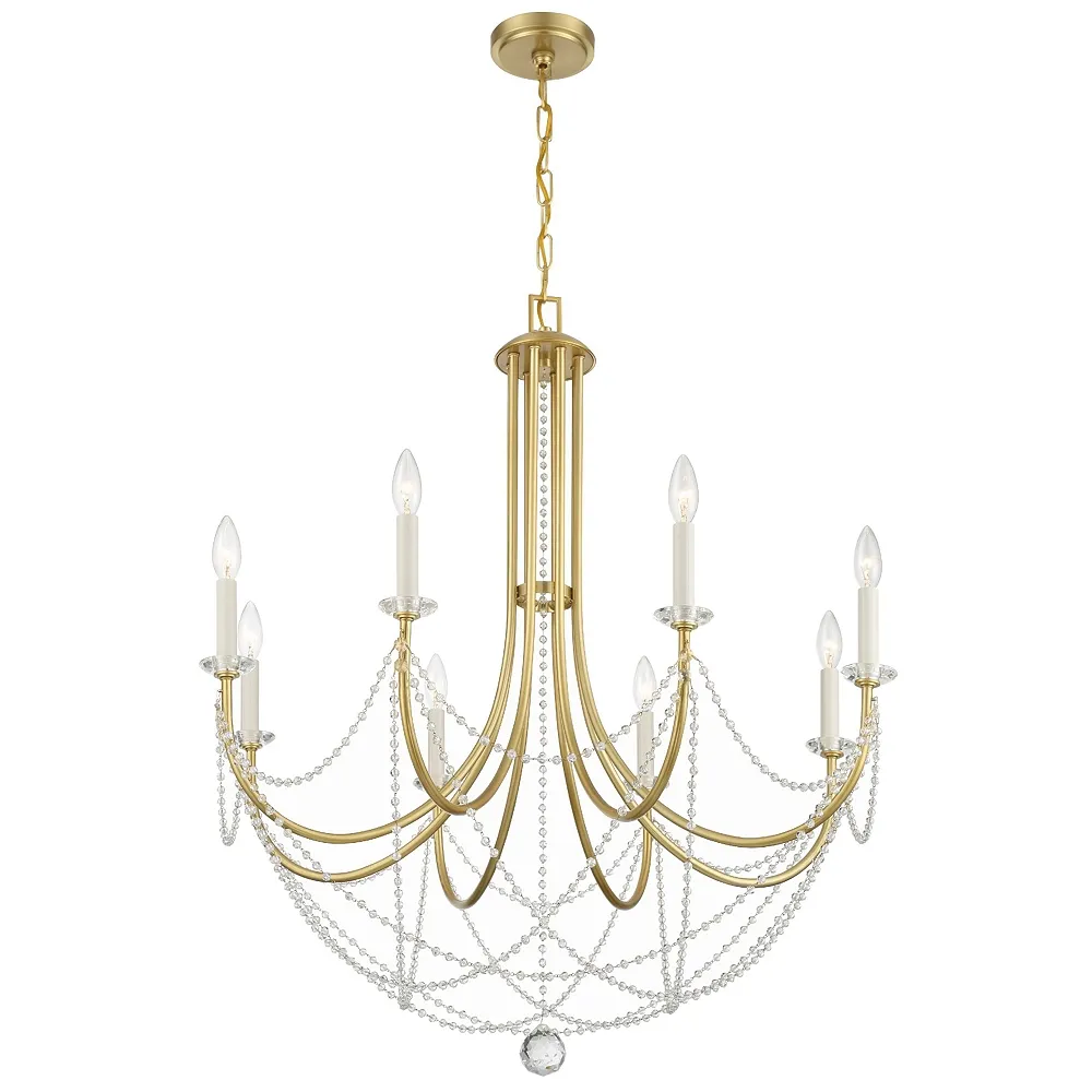 Delilah 8 Light Aged Brass Chandelier