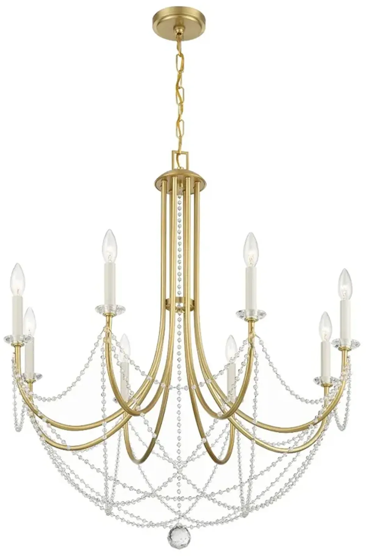 Delilah 31 1/2" Wide Aged Brass 8-Light Chandelier