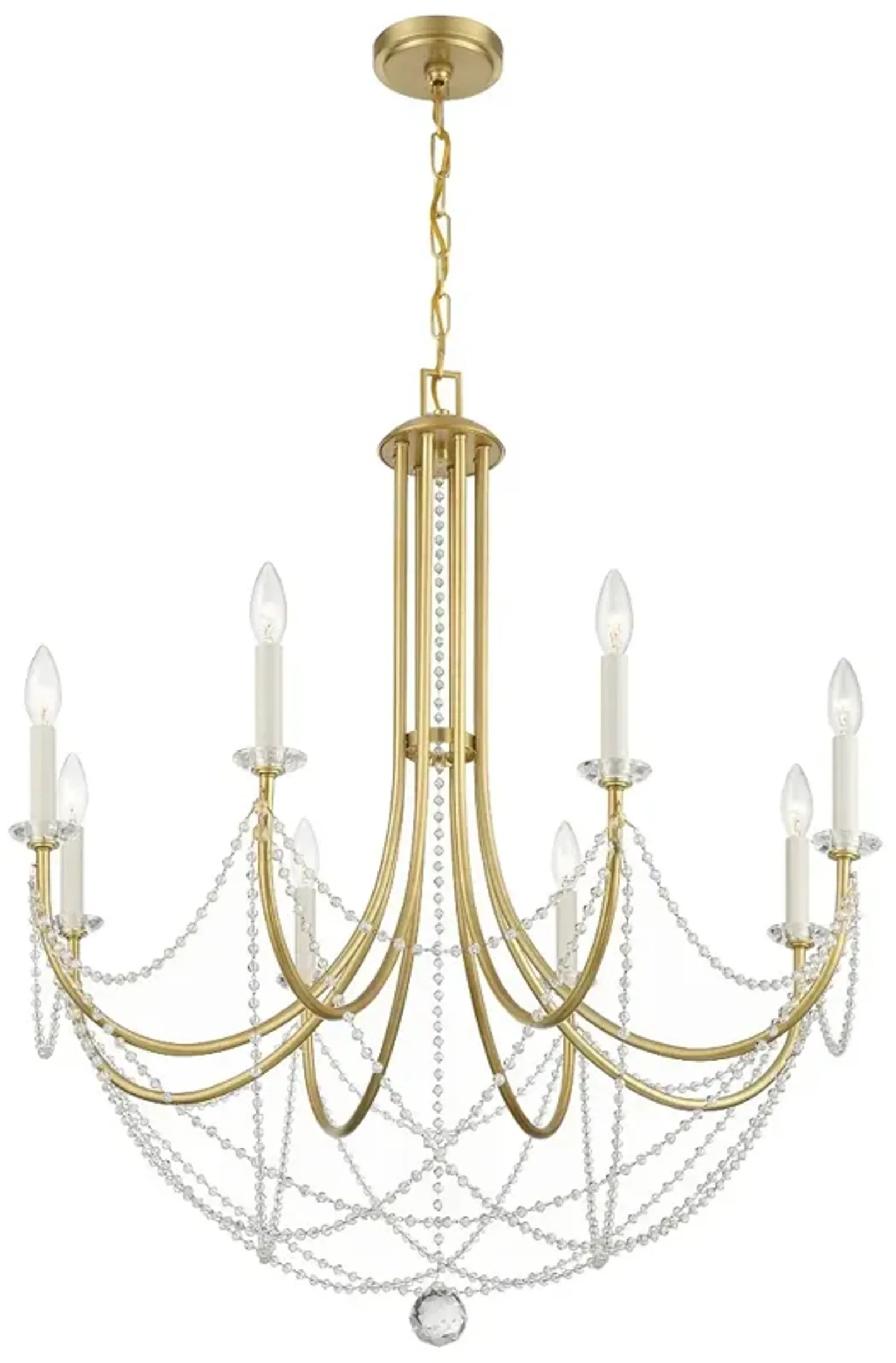 Delilah 8 Light Aged Brass Chandelier