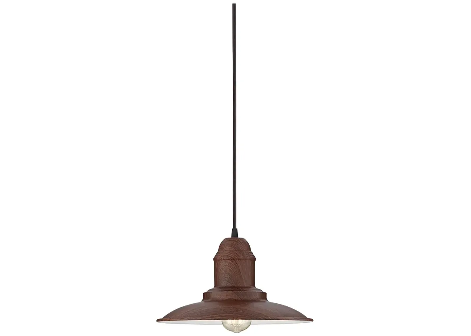 Franklin Iron Industrial Farmhouse 12" Wide Faux Wood Pendant Light