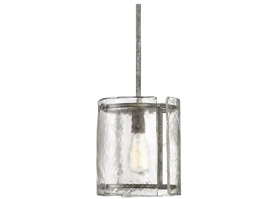 Quoizel Fortress 9 1/4" Wide Mottled Silver Mini Pendant