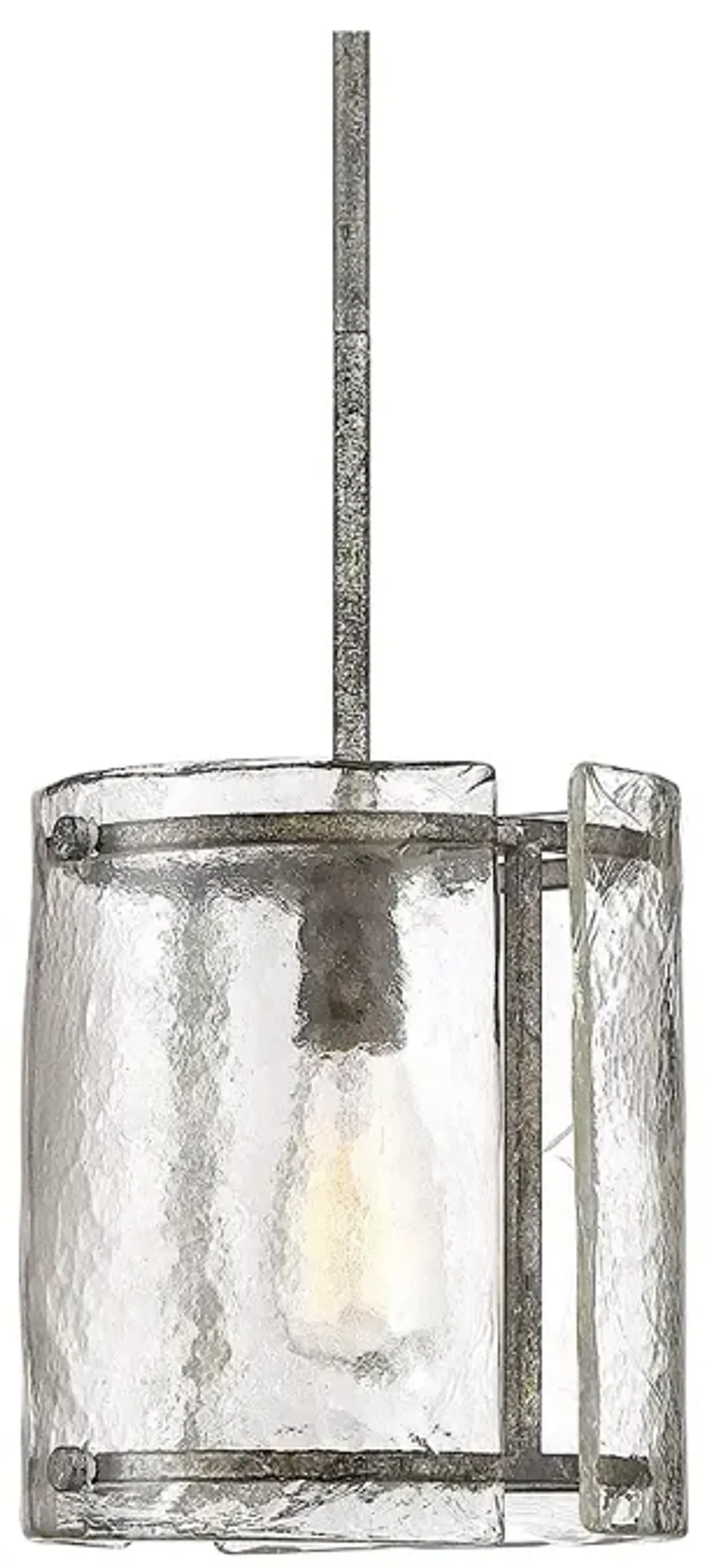 Quoizel Fortress 9 1/4" Wide Mottled Silver and Glass Mini Pendant