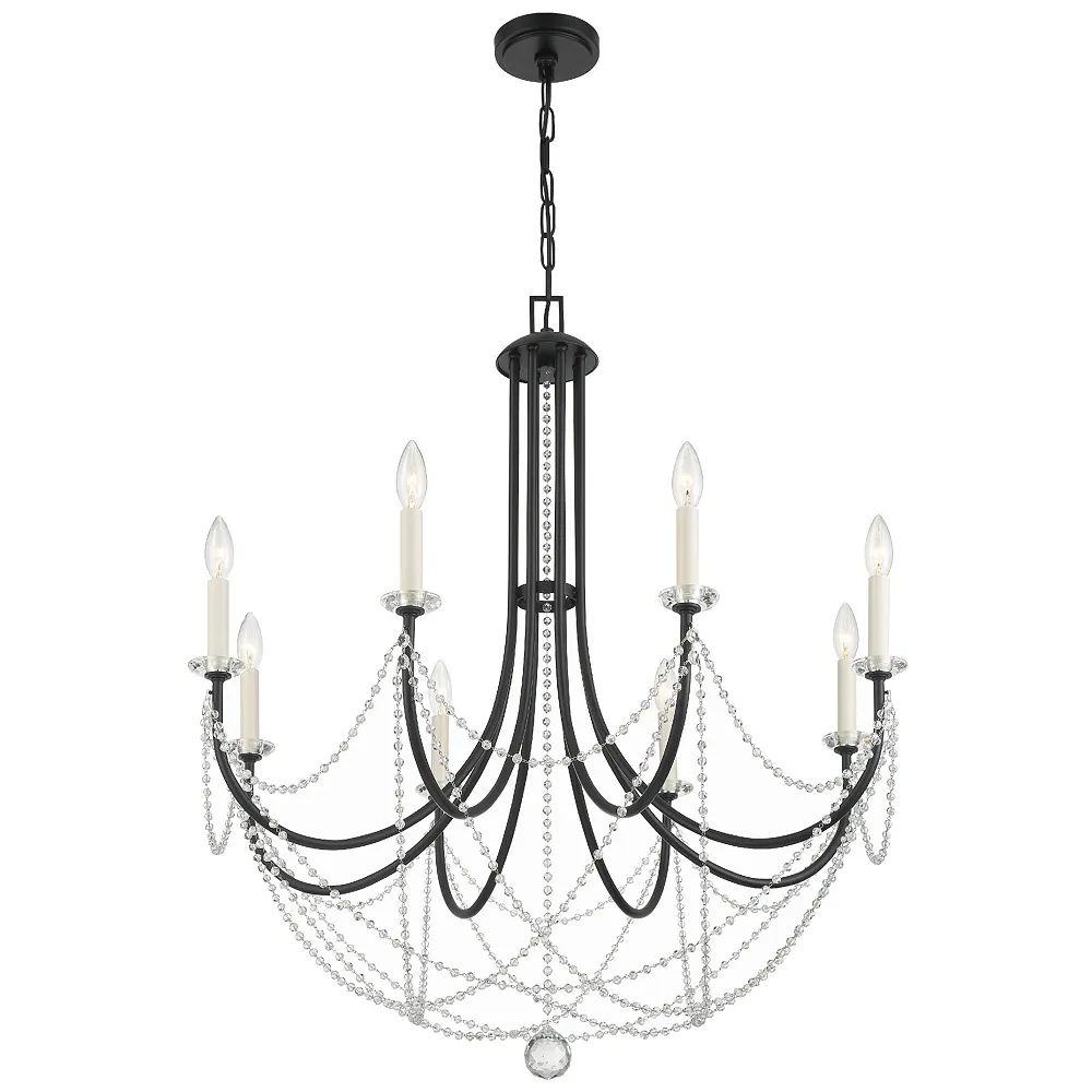 Delilah 8 Light Matte Black Chandelier