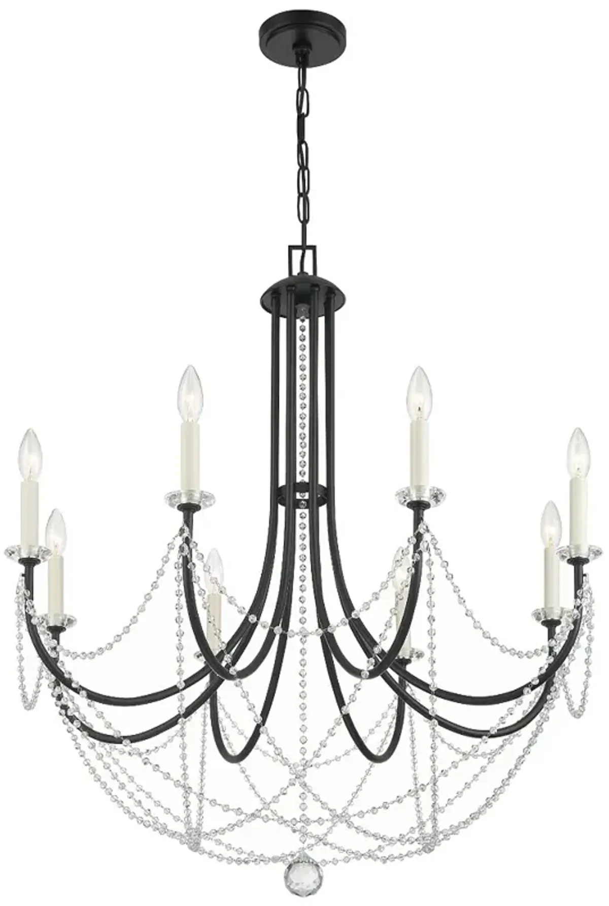 Crystorama Delilah 31 1/2"W Matte Black 8-Light Chandelier