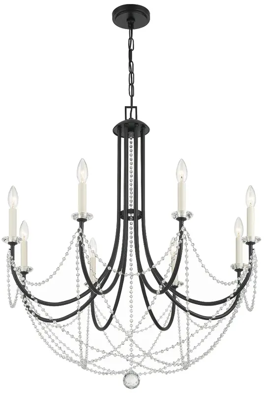 Delilah 8 Light Matte Black Chandelier