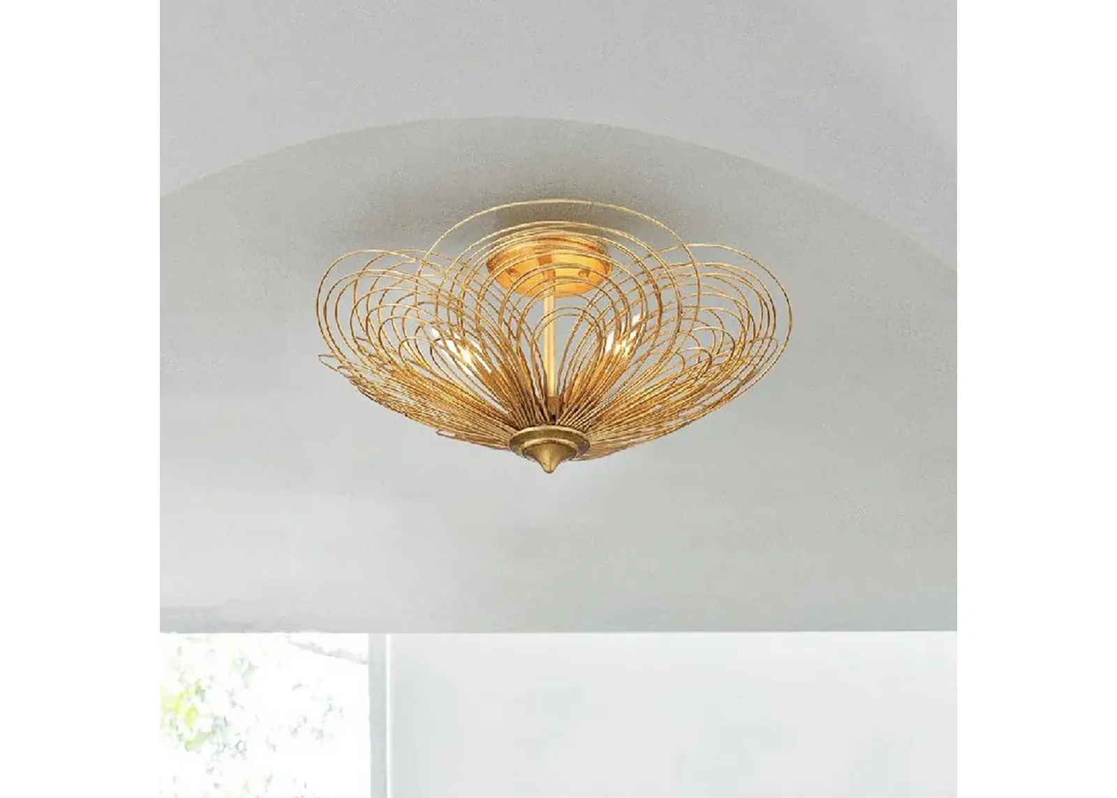 Doral 3 Light Renaissance Gold Ceiling Mount