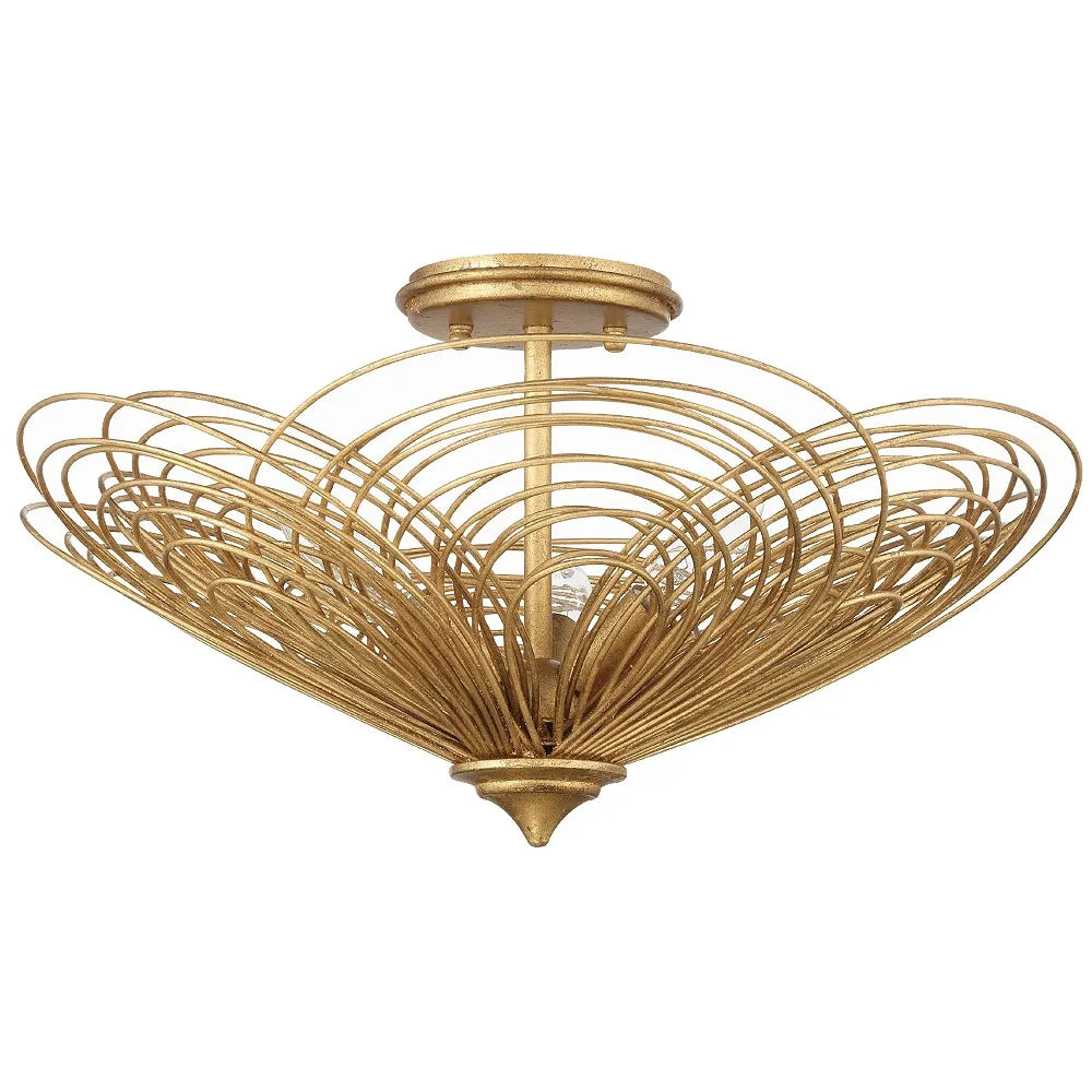 Doral 3 Light Renaissance Gold Ceiling Mount