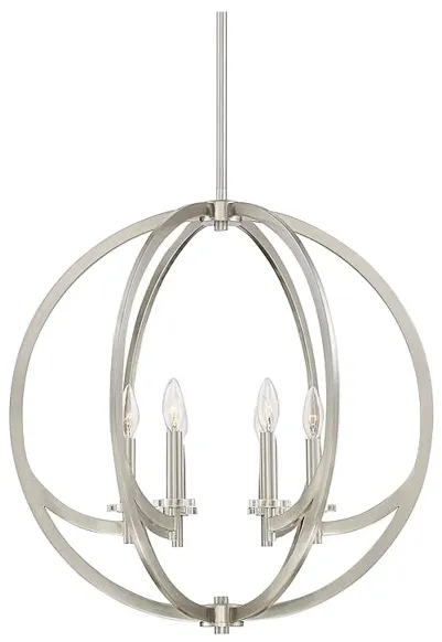 Quoizel Orion 24" Wide Brushed Nickel 6-Light Pendant