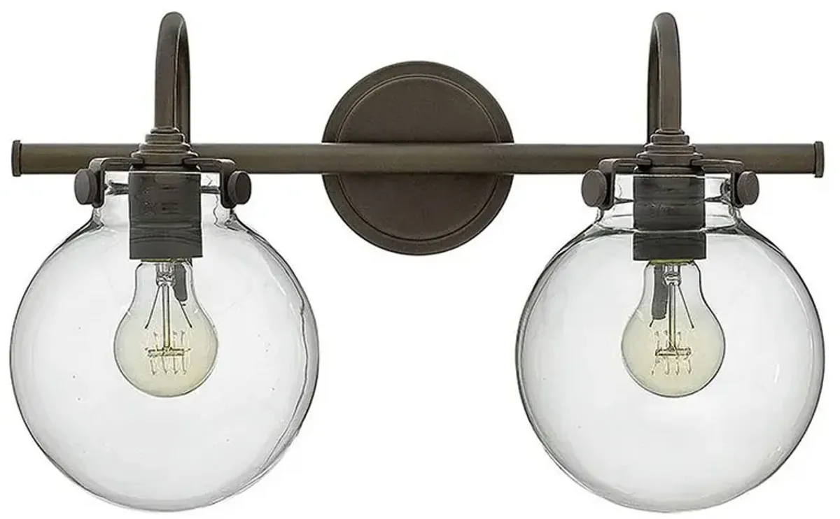 Bath Congress-Globe Glass Two Light Vanity-Oil Rubbed Bronze