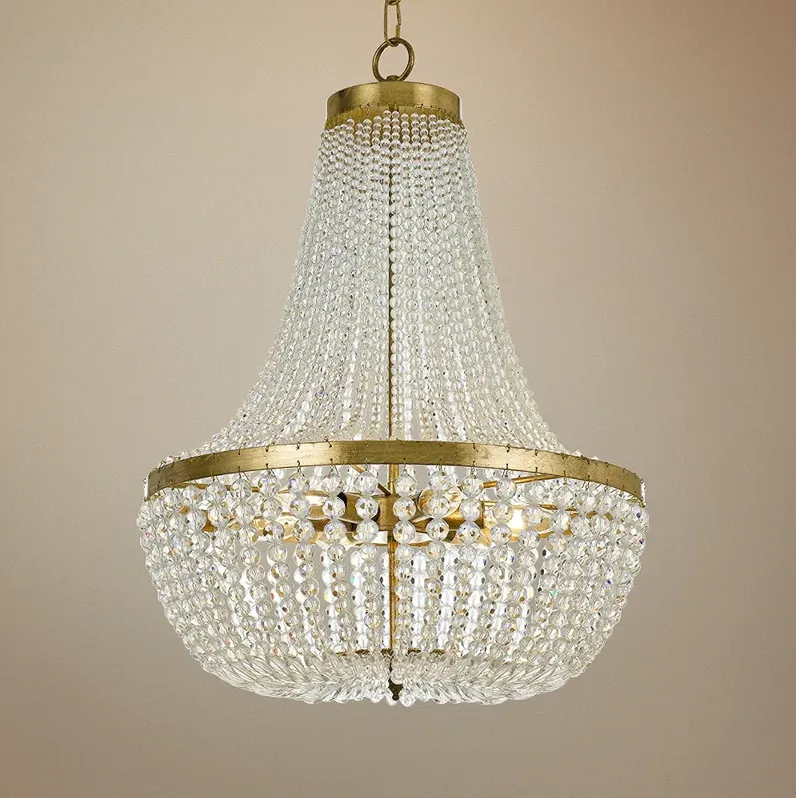 Crystorama Rylee 18" Wide Antique Gold Chandelier