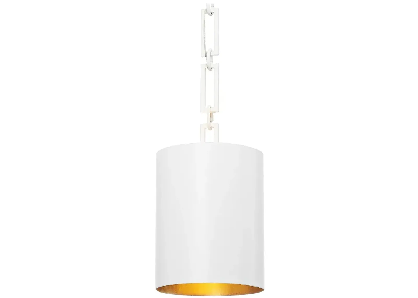 Crystorama Alston 8" Wide Matte White and Gold Mini Pendant