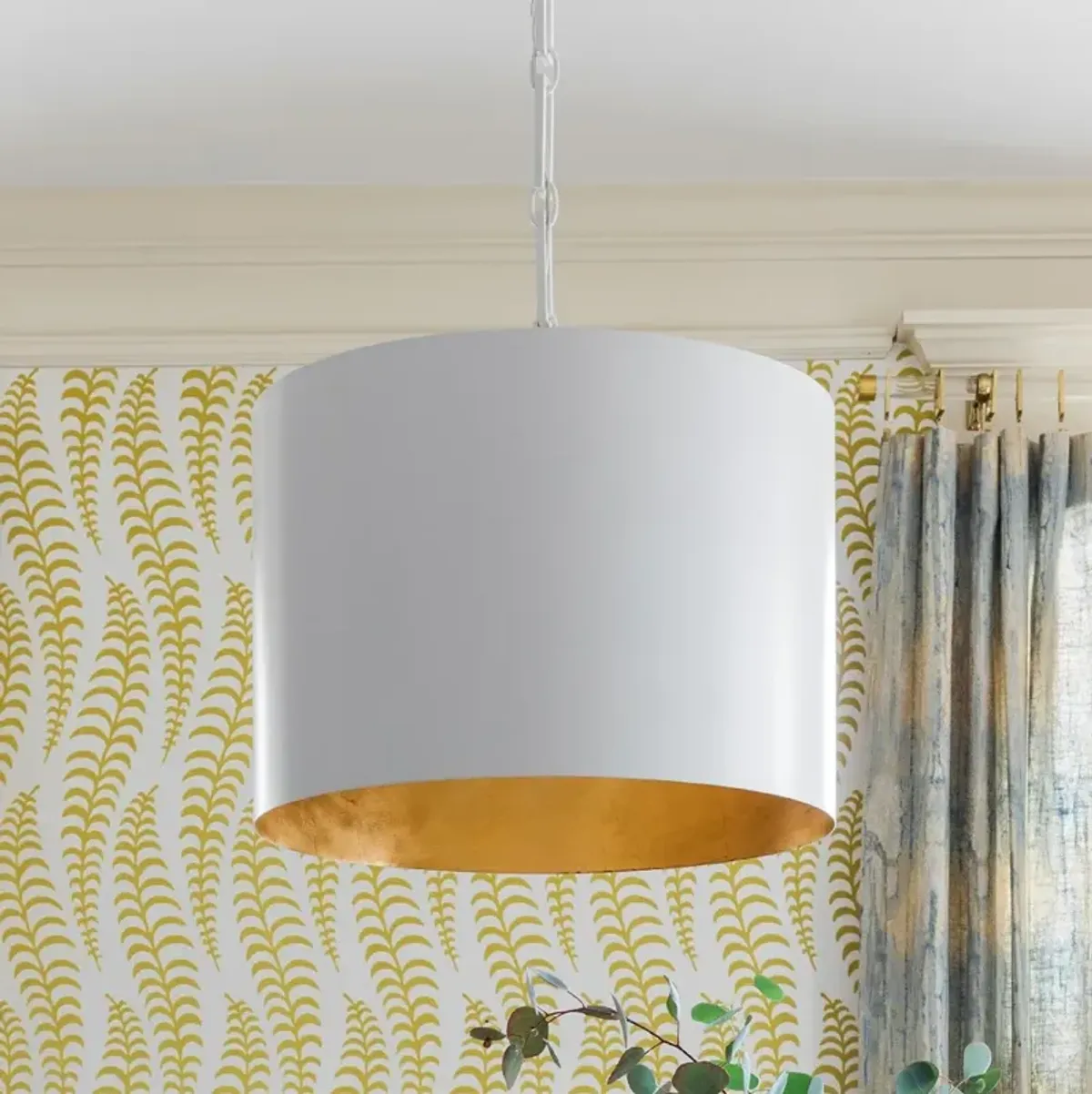 Crystorama Alston 20"W Matte and Gold White Pendant Light