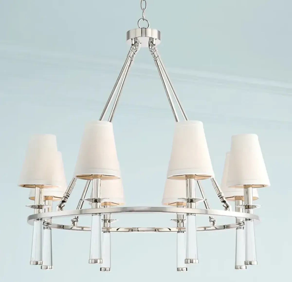 Crystorama Baxter 31 1/2" Wide Nickel 8-Light Chandelier