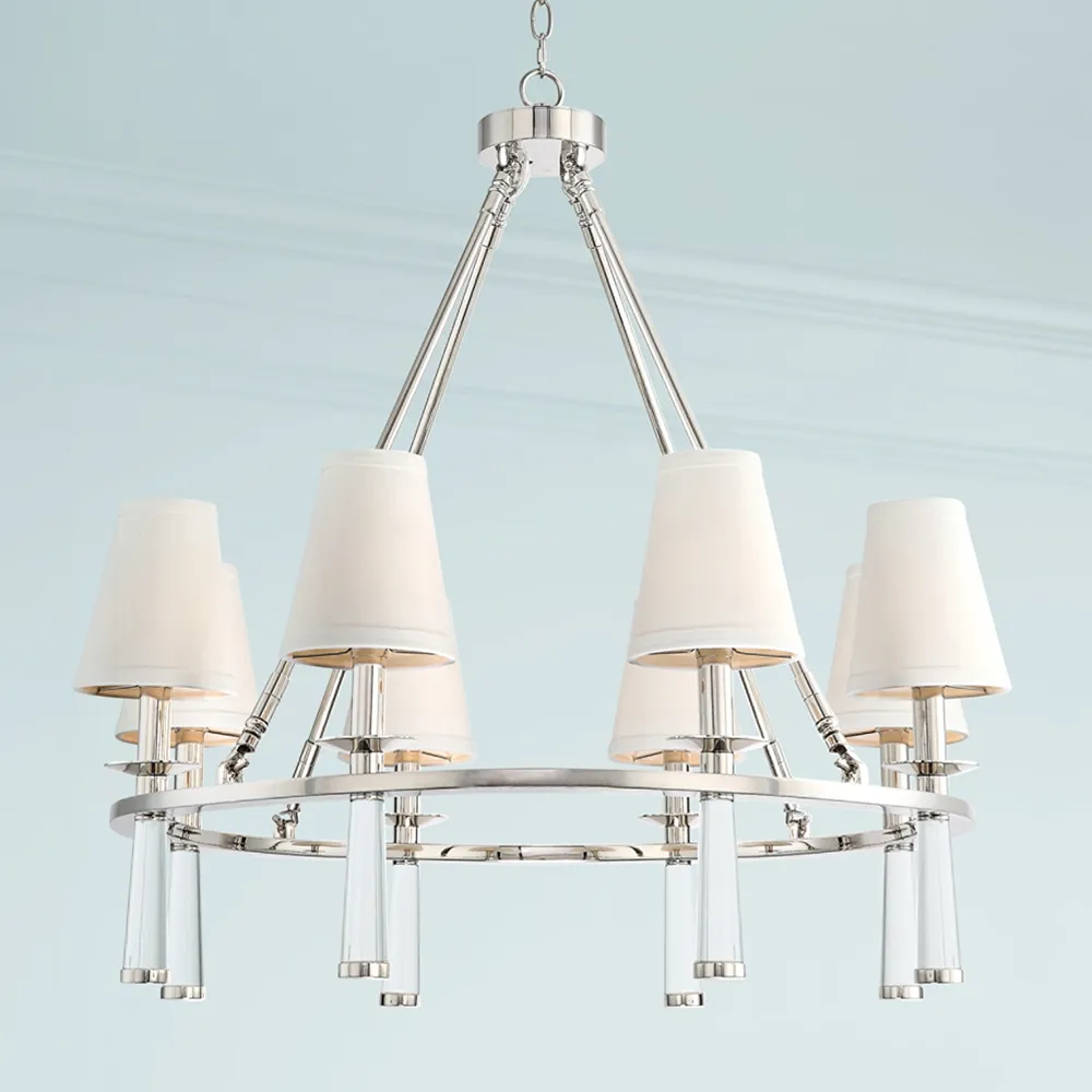 Crystorama Baxter 31 1/2" Wide Nickel 8-Light Chandelier