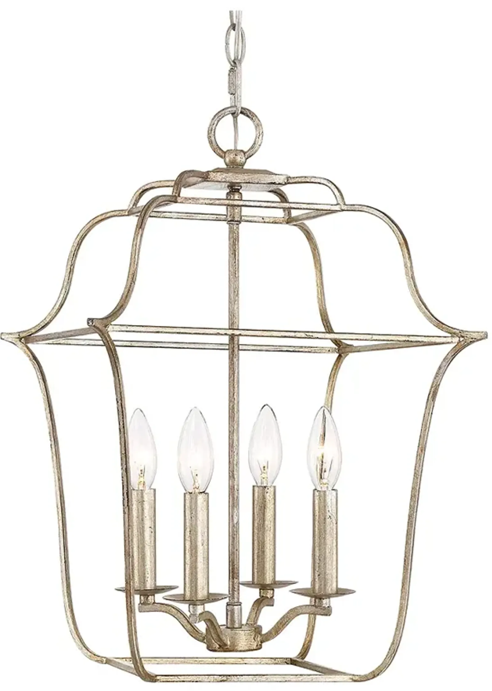 Quoizel Gallery 14" Wide Century Silver Leaf 4-Light Pendant