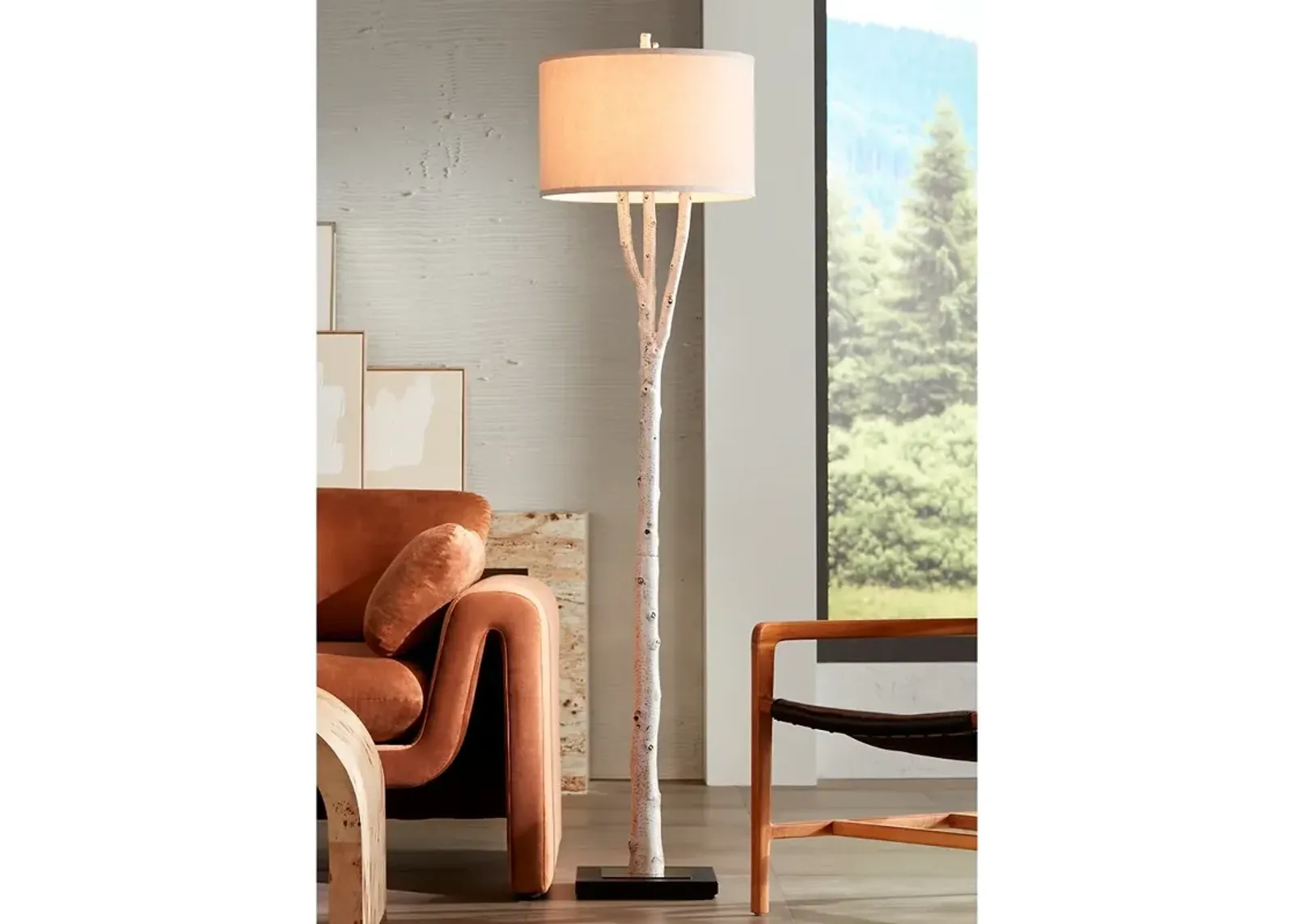 Franklin Iron Works 68 1/2" Birch Tree Branch Rustic Floor Lamp