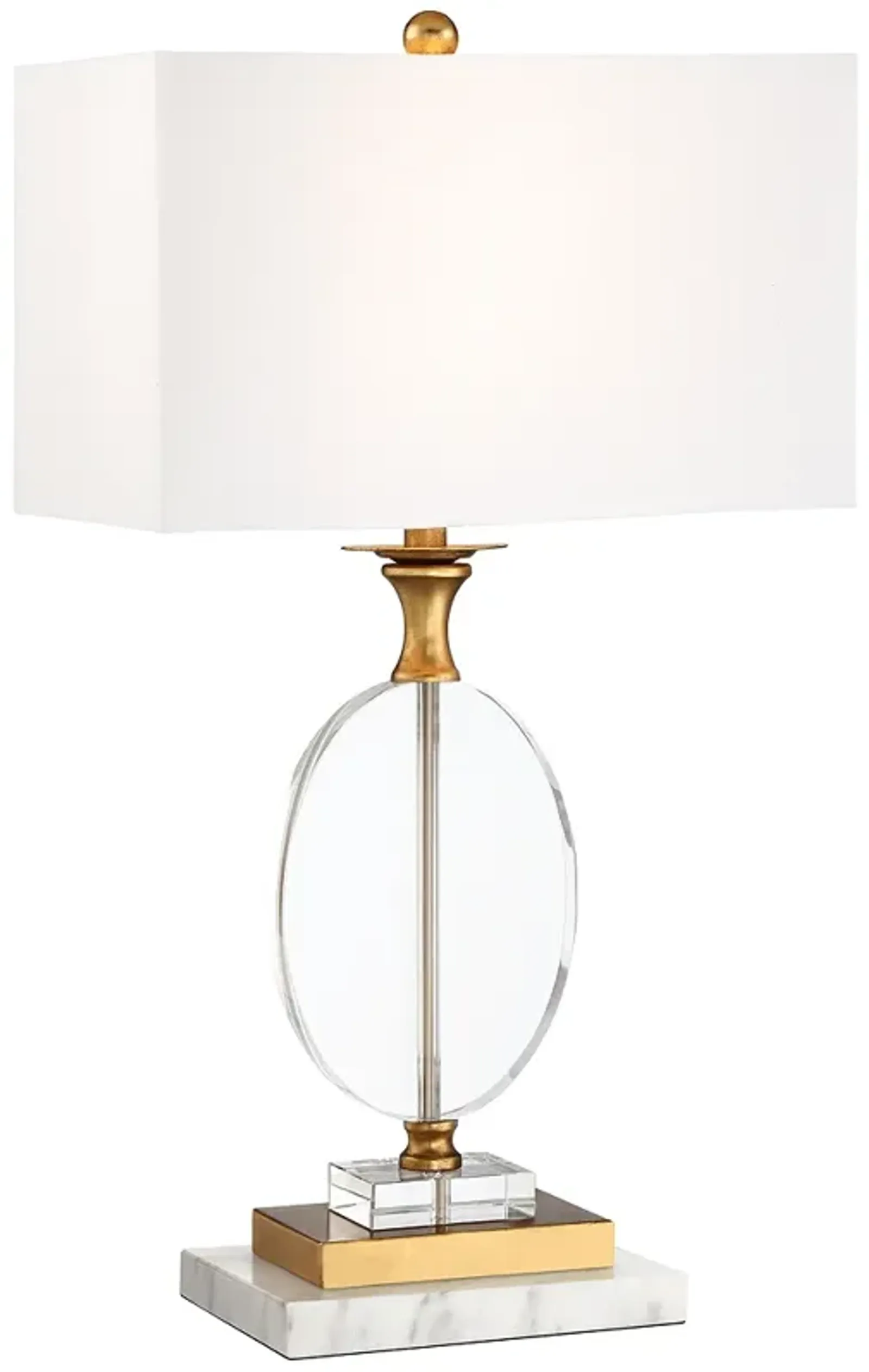 Vienna Full Spectrum Valerie 28" Crystal Lamp with White Marble Riser