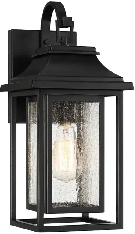 Cecile 18 1/4" High Shiny Black Framed Box Outdoor Wall Light