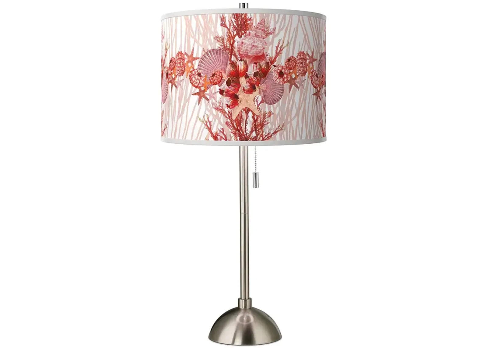 Corallium Giclee Brushed Nickel Table Lamp