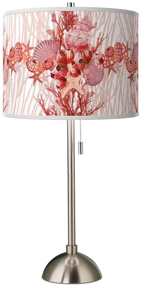 Corallium Giclee Brushed Nickel Table Lamp