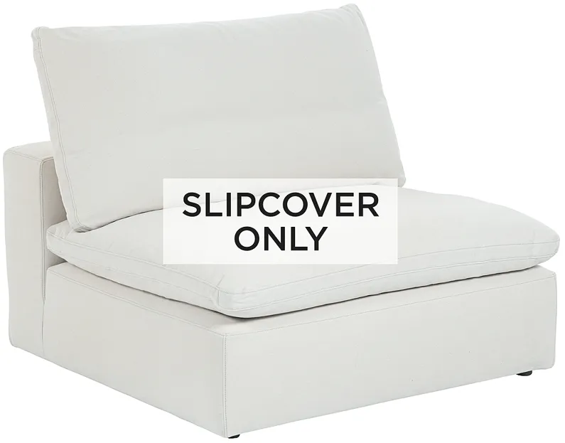 Pearl White Slipcover for Skye Peyton Collection Armless Sectional Chairs