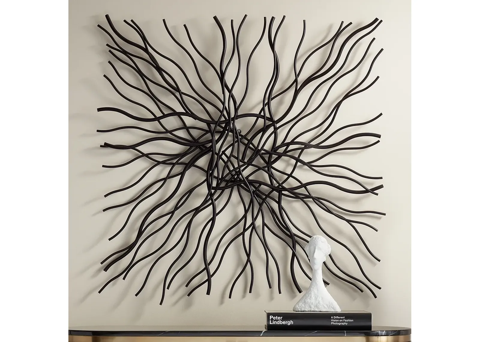 Albright 39 3/4" x 40" Modern Metal Black Wall Art