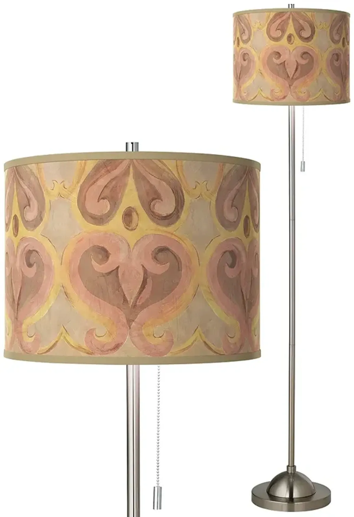 Giclee Glow 62" High 1-Light Aurelia Shade Brushed Nickel Floor Lamp