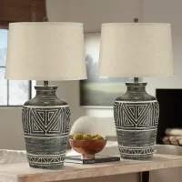 John Timberland Miguel Earth Tone Southwest Rustic Jar Table Lamps Set of 2