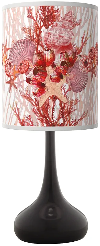 Corallium Giclee Black Droplet Table Lamp