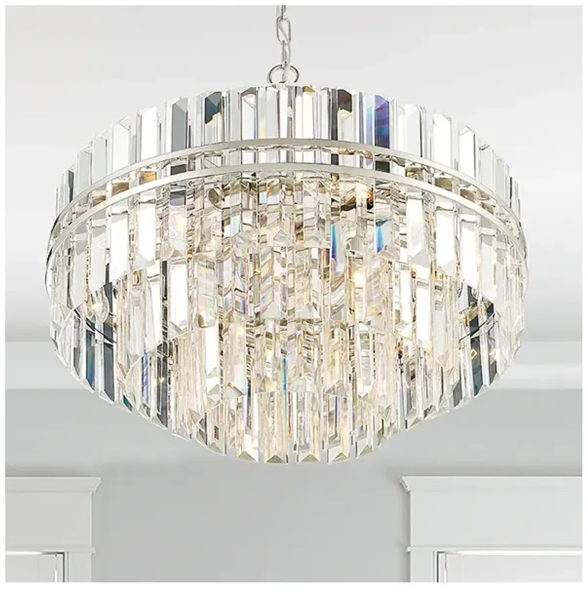 Crystorama Hayes 22" Wide 12-Light Nickel and Crystal Chandelier