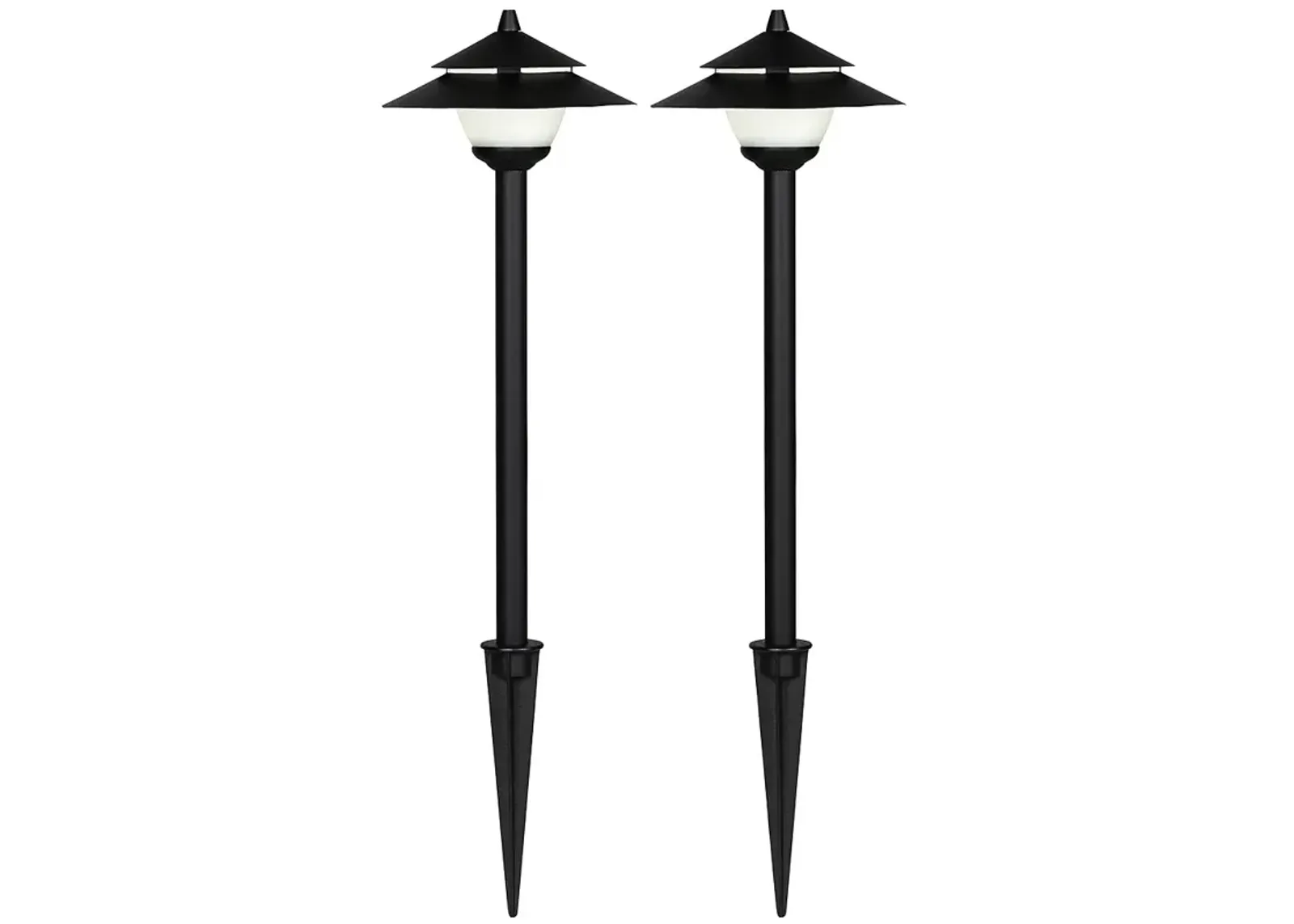 Pollack 15" High Black LED Landscape Lights Set of 2