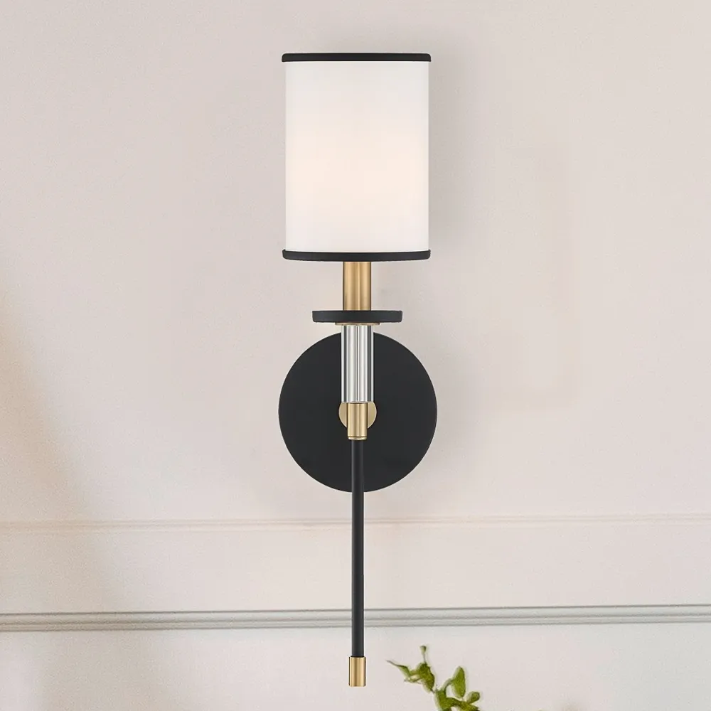 Hatfield 18 1/2"H Black Forged and Vibrant Gold Wall Sconce