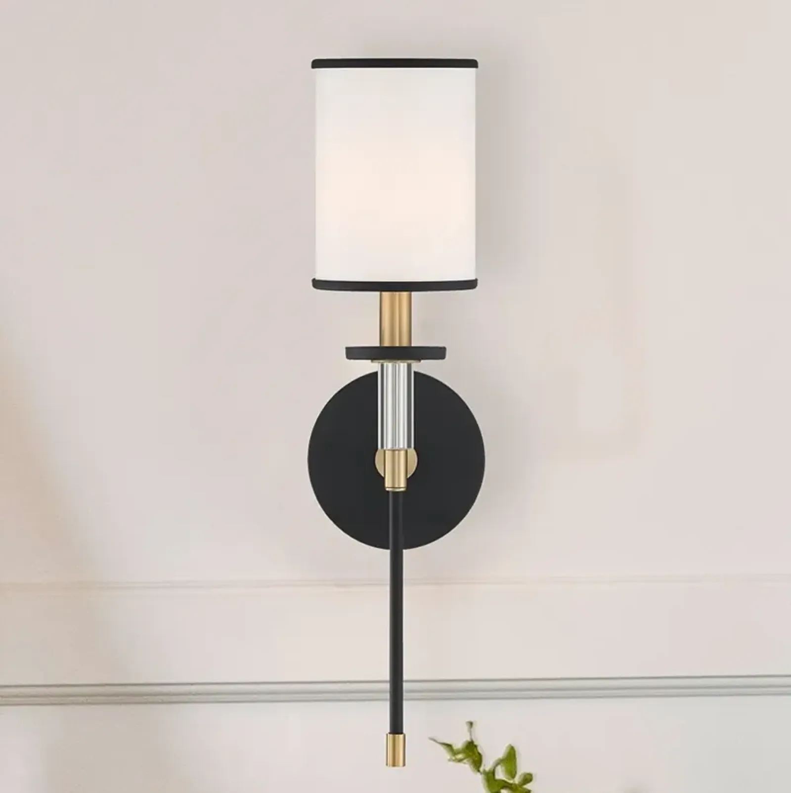 Hatfield 18 1/2"H Black Forged and Vibrant Gold Wall Sconce