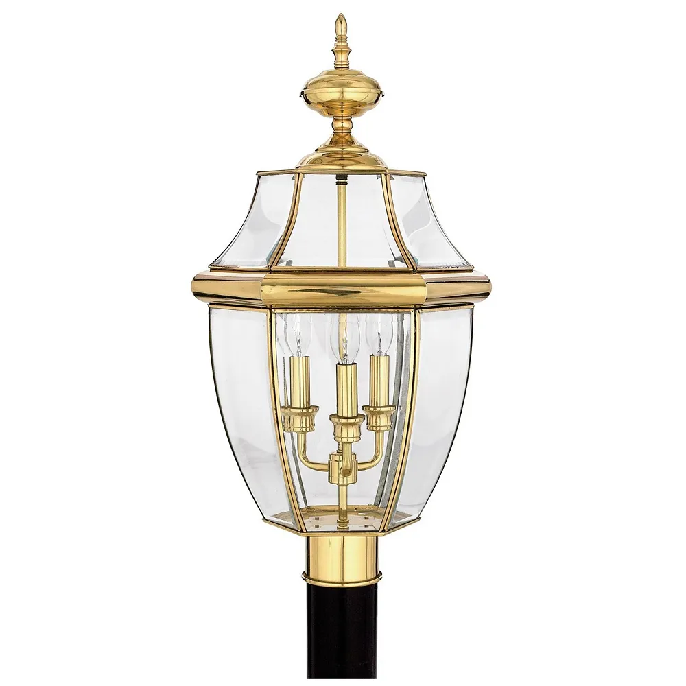 Newbury Brass Outdoor Post Lantern