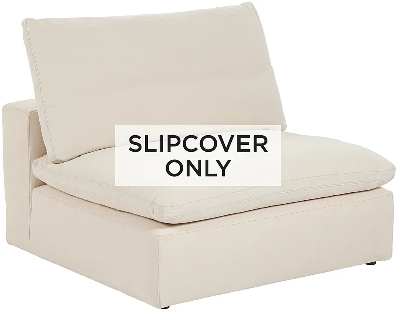 Classic Natural Linen Slipcover for Skye Peyton Armless Sectional Chairs