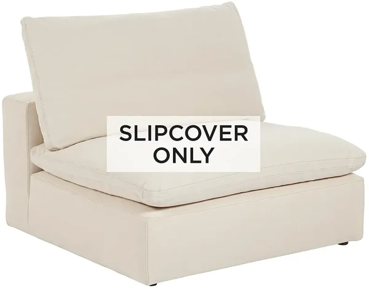 Classic Natural Linen Slipcover for Skye Peyton Armless Sectional Chairs