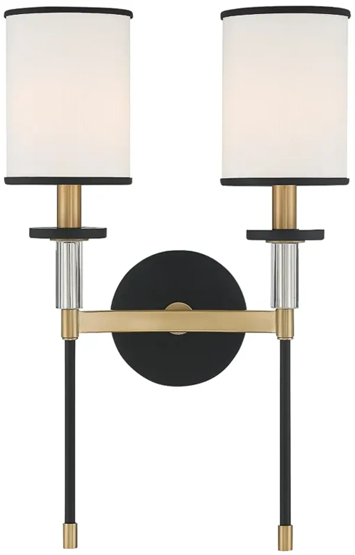 Crystorama Hatfield 18 1/2"H Black Gold 2-Light Wall Sconce