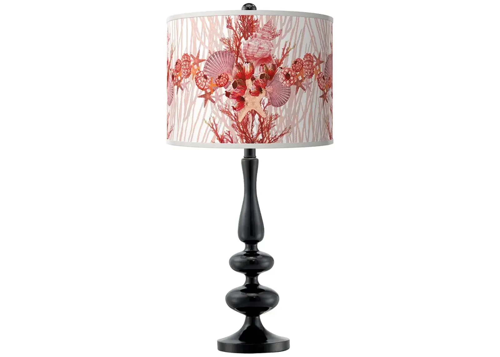 Corallium Giclee Paley Black Table Lamp