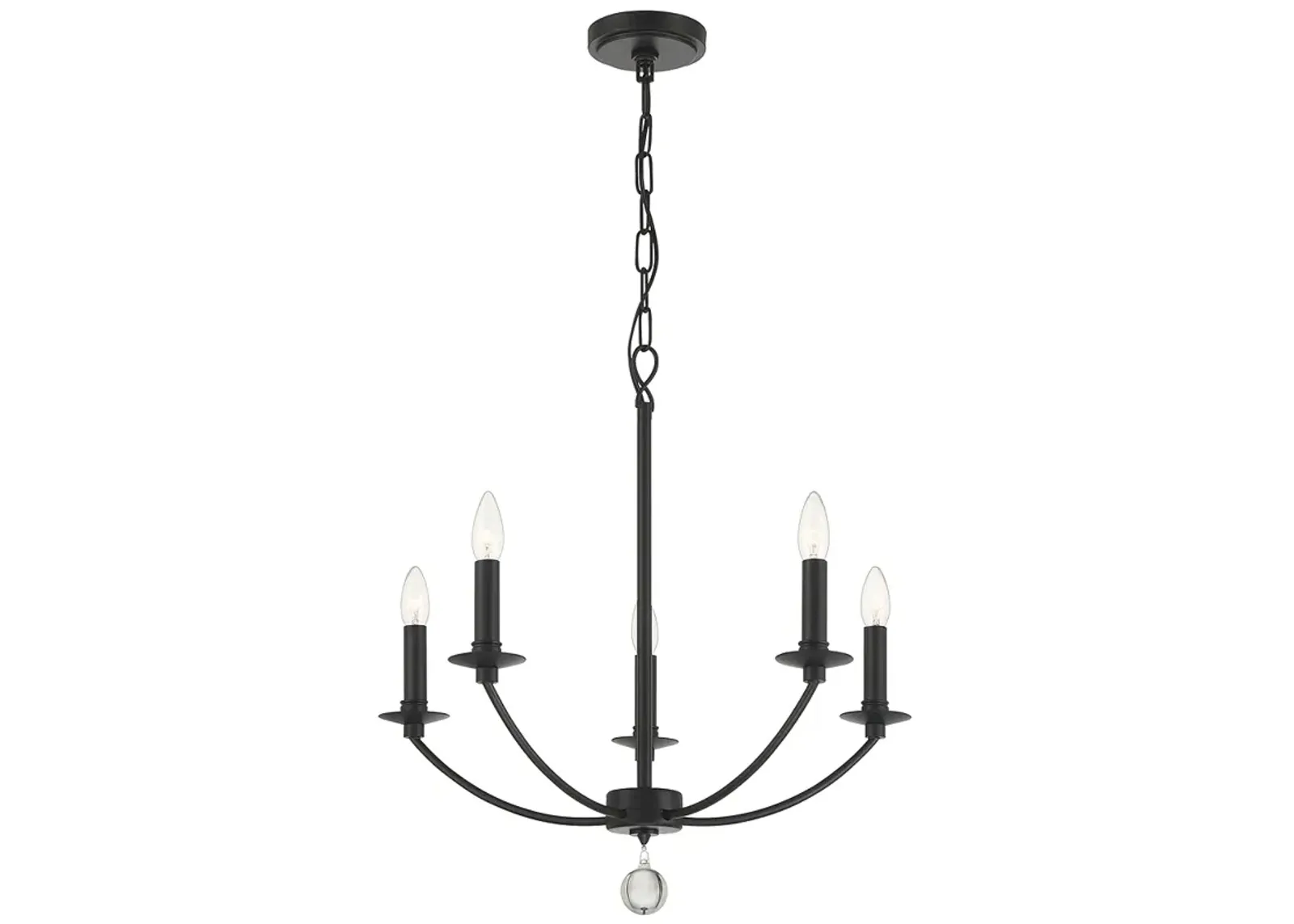 Mila 5 Light Black Chandelier