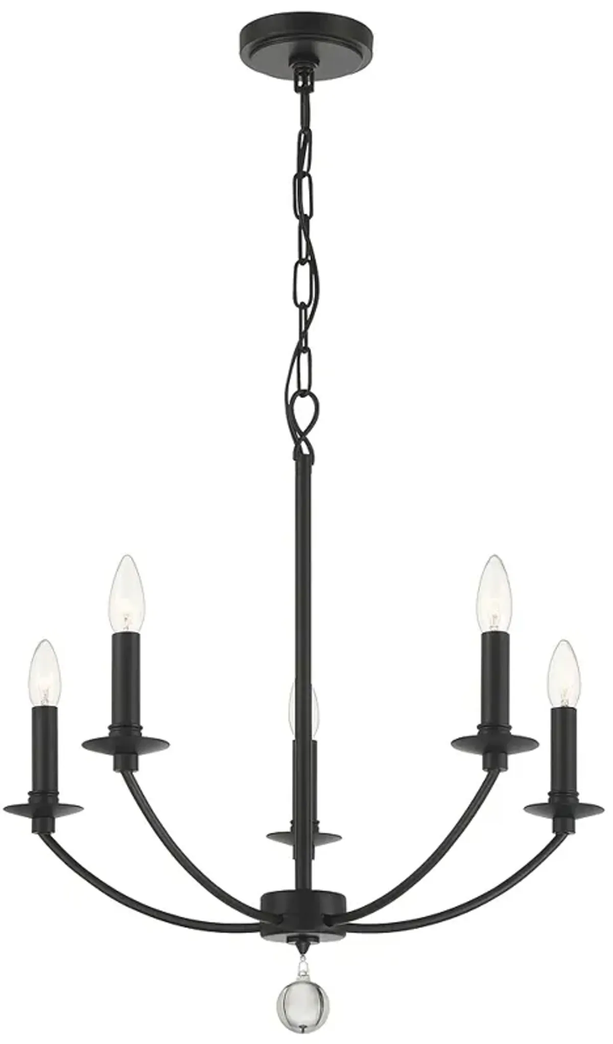 Mila 5 Light Black Chandelier