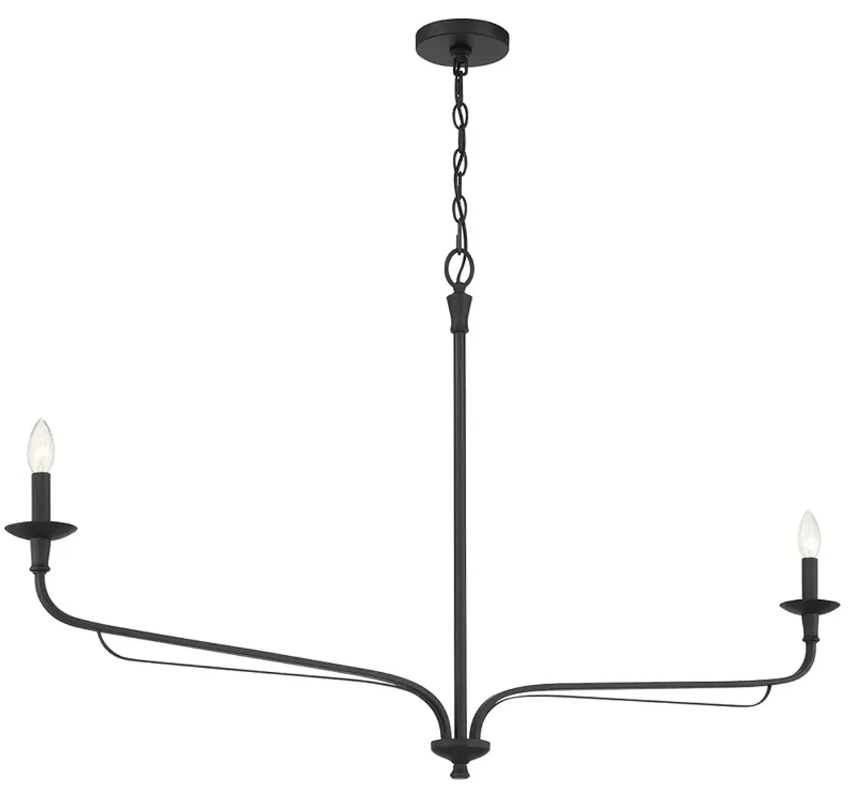 Minka-Lavery Velena 2-Light 47.25-in Dark Matte Black Indoor Chandelier