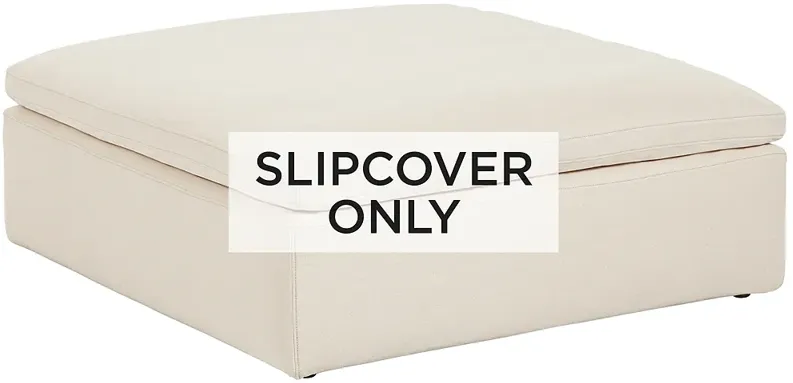 Classic Natural Linen Slipcover for Skye Peyton Ottoman